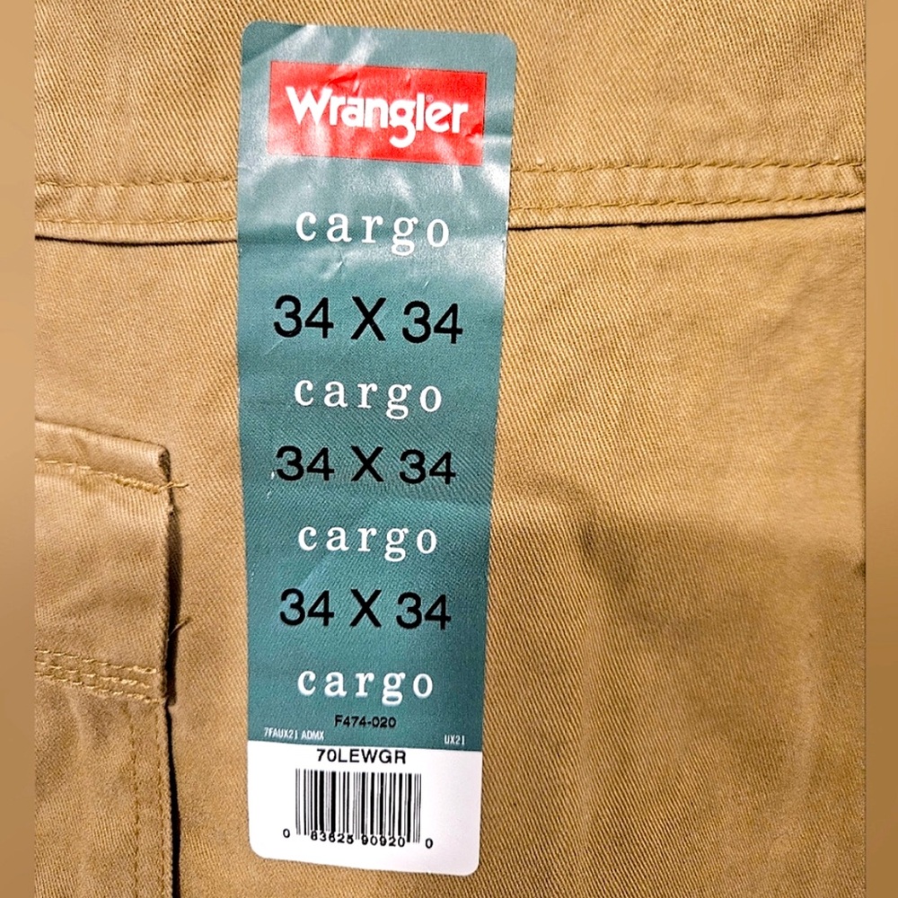 NWT Wrangler Straight-Leg Cargo Pants Men’s 34 x 34 - Picture 3 of 6